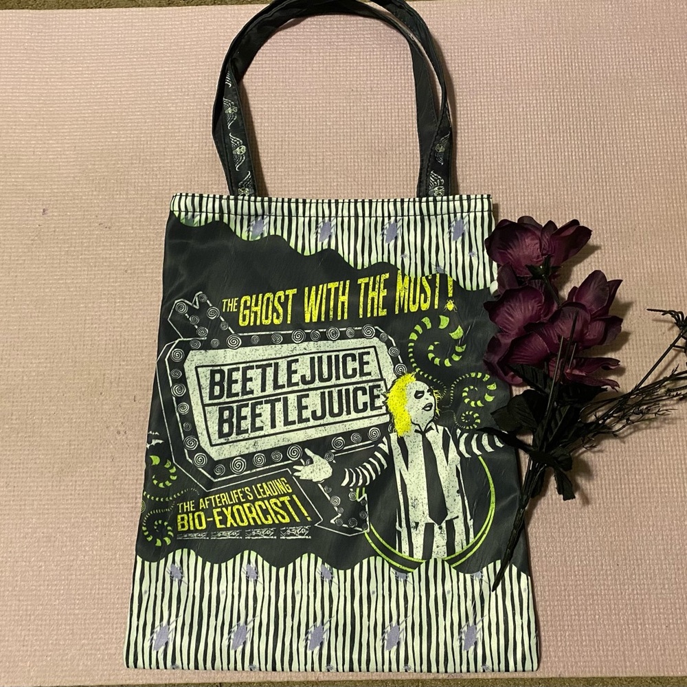 A Beetlejuice tote bag.